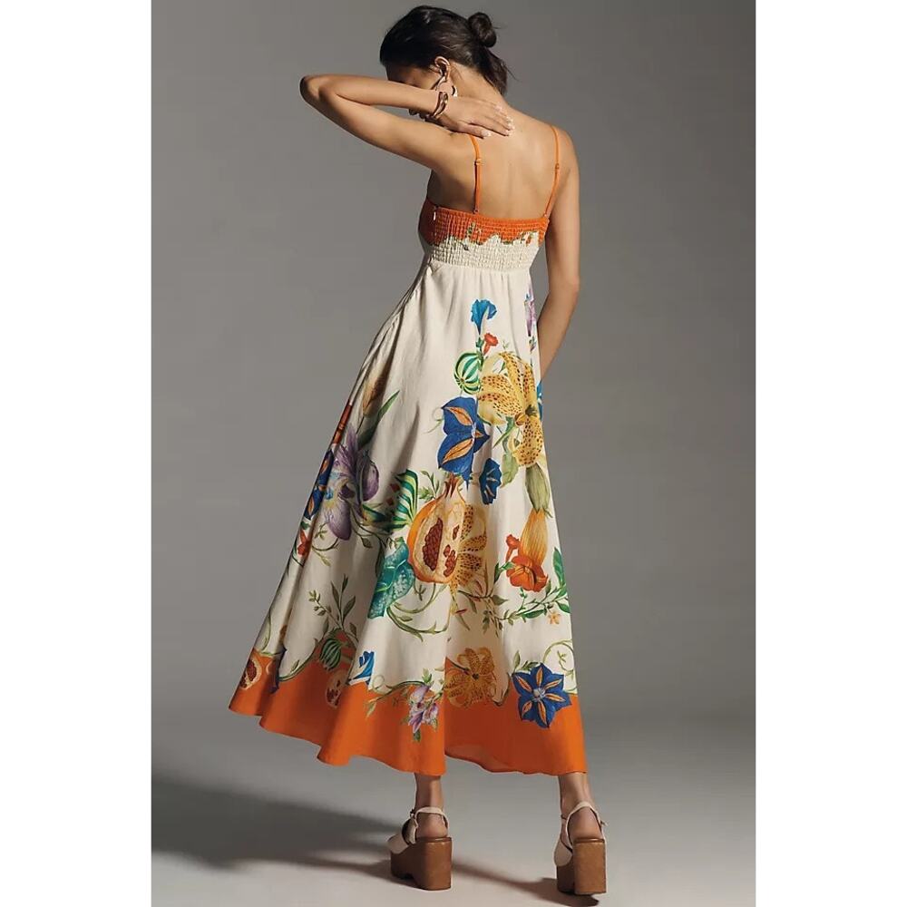ALÉMAIS Flores Square-Neck Linen
Midi Sundress Size 10 - Picture 2 of 5